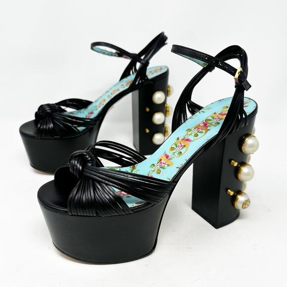 Gucci Allie Pearl Knot Platform Sandals Size 36.5 - Picture 12 of 12